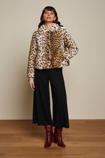 Anais Coat Cheetah Fur