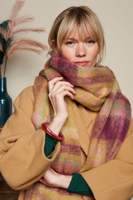 Scarf Check - Chartreuse Yellow