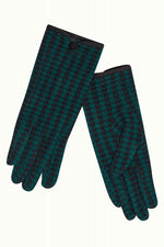 Glove Pied De Poule - Dragonfly Green