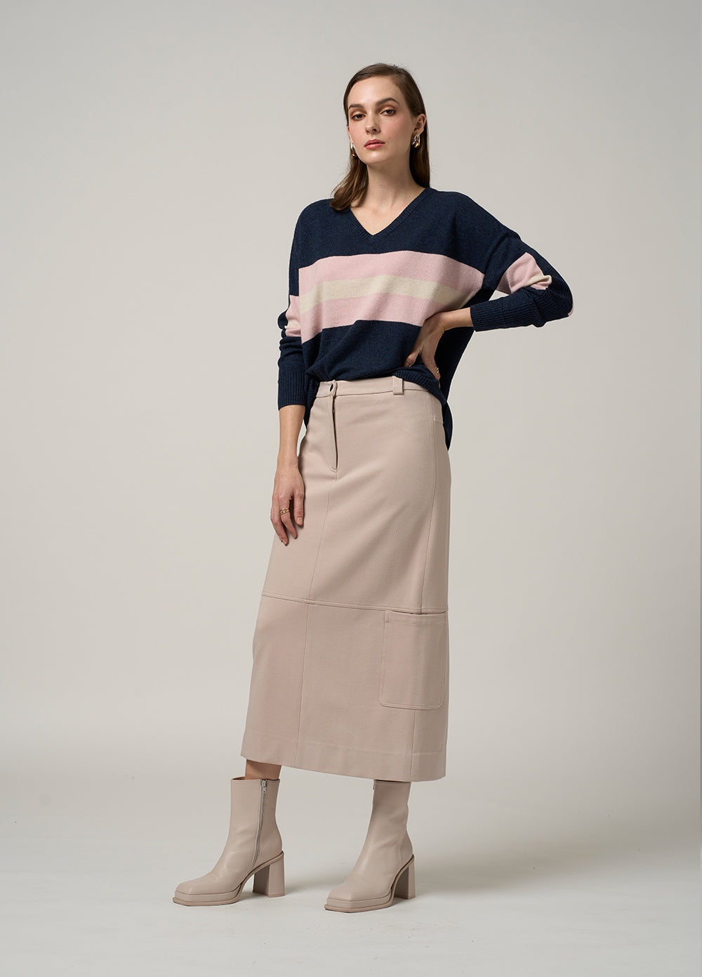 Matchwork Skirt - Stone