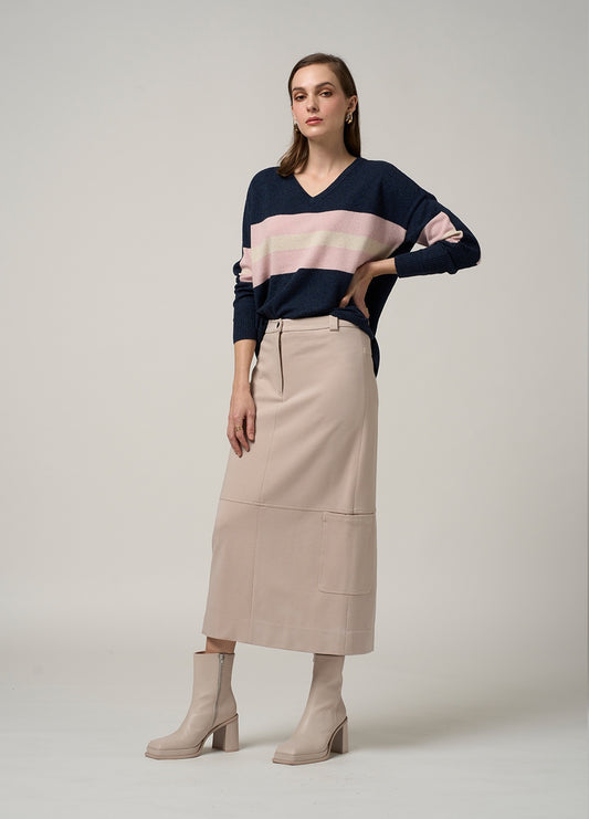 Matchwork Skirt - Stone