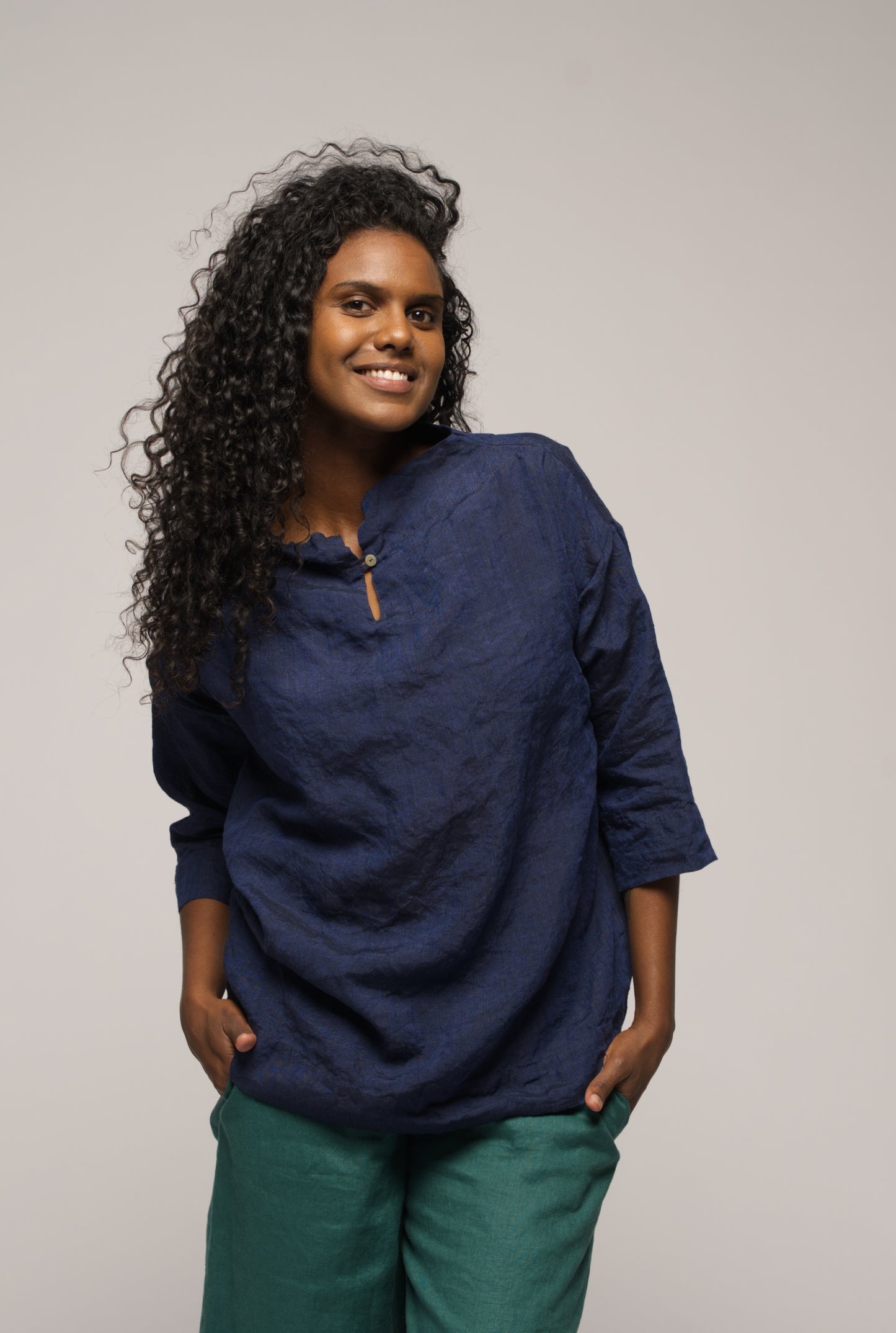 Adeline Top - Blazer Linen