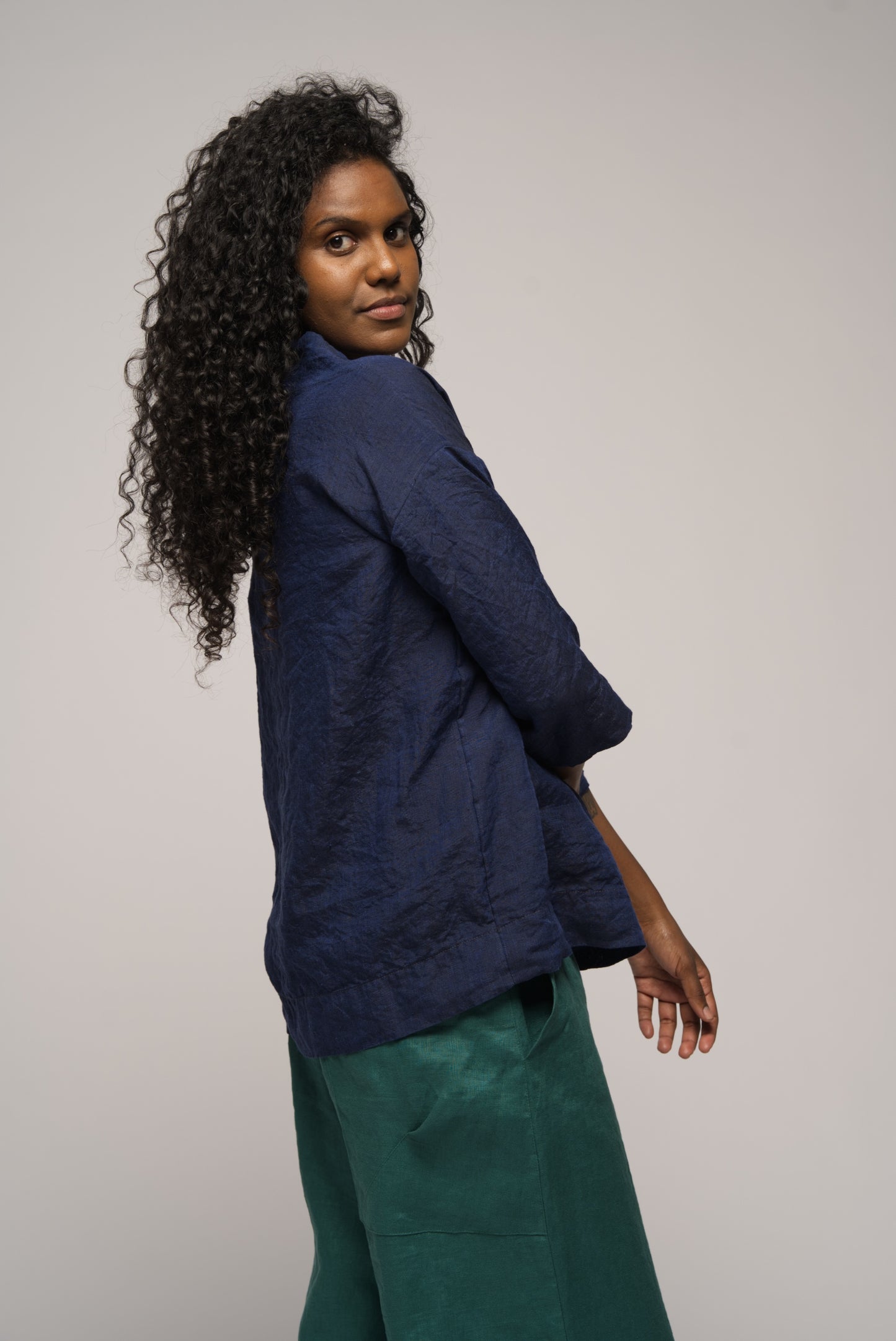 Adeline Top - Blazer Linen