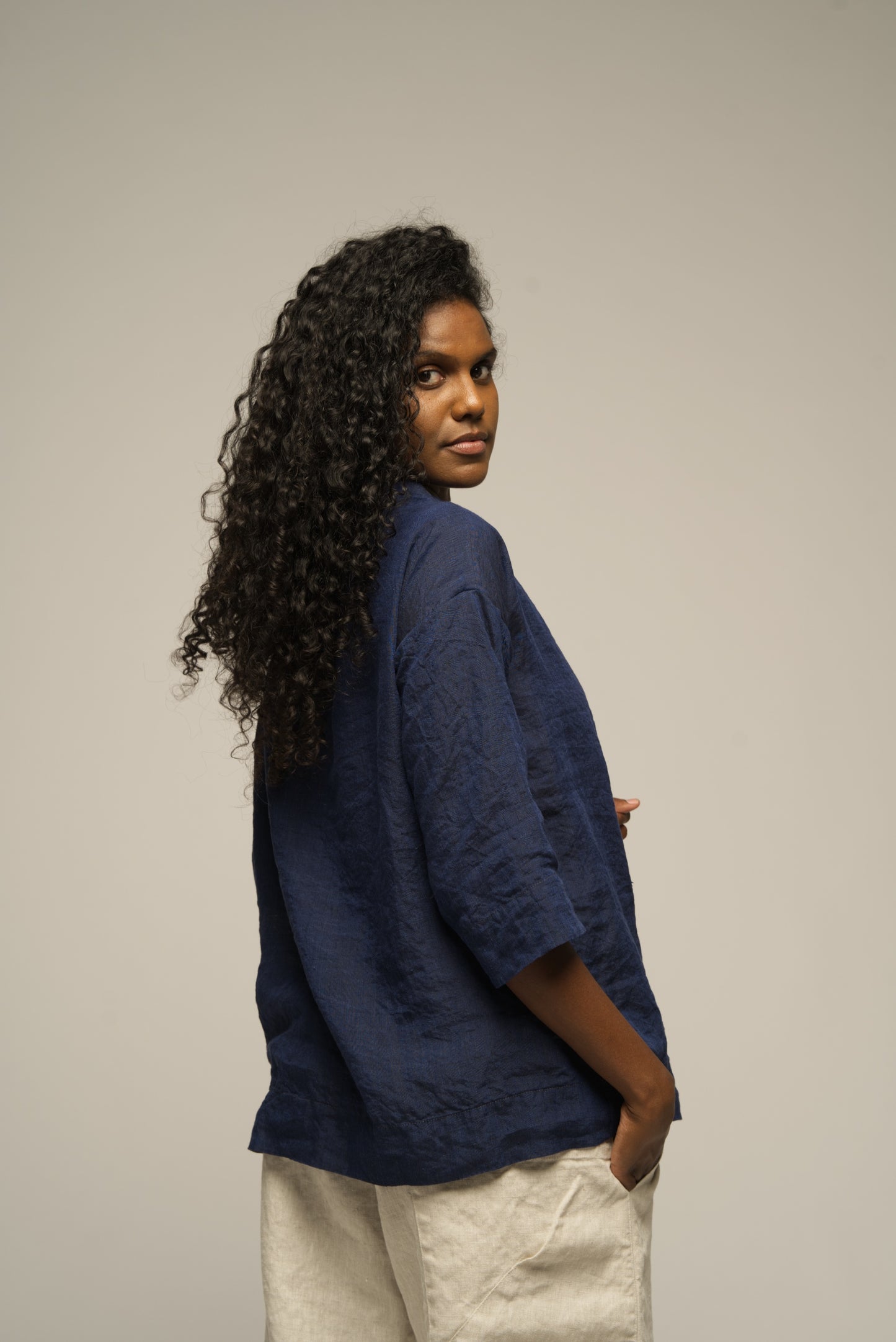 Adeline Top - Blazer Linen