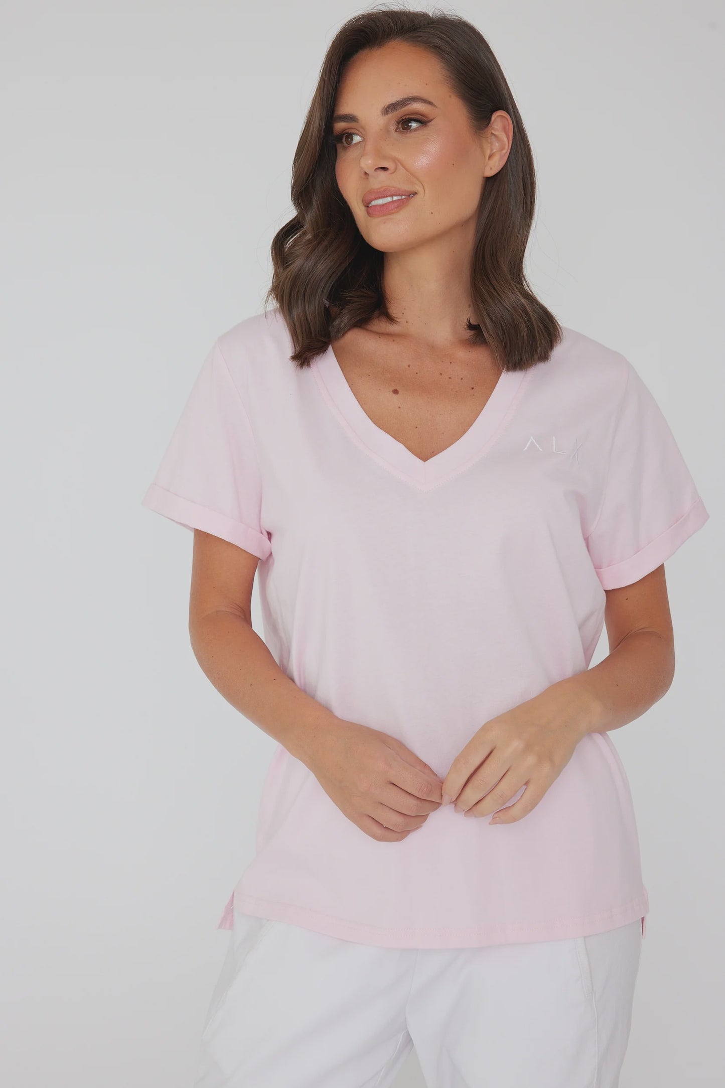 ALX V Neck T - Pink