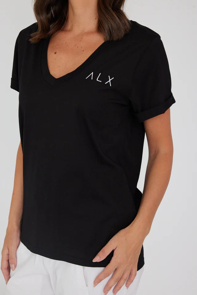 ALX V Neck T - Black