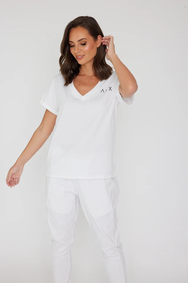 ALX V Neck T - White