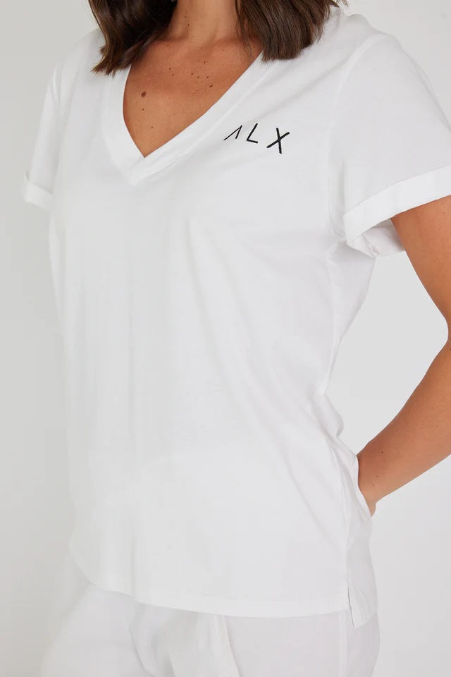 ALX V Neck T - White