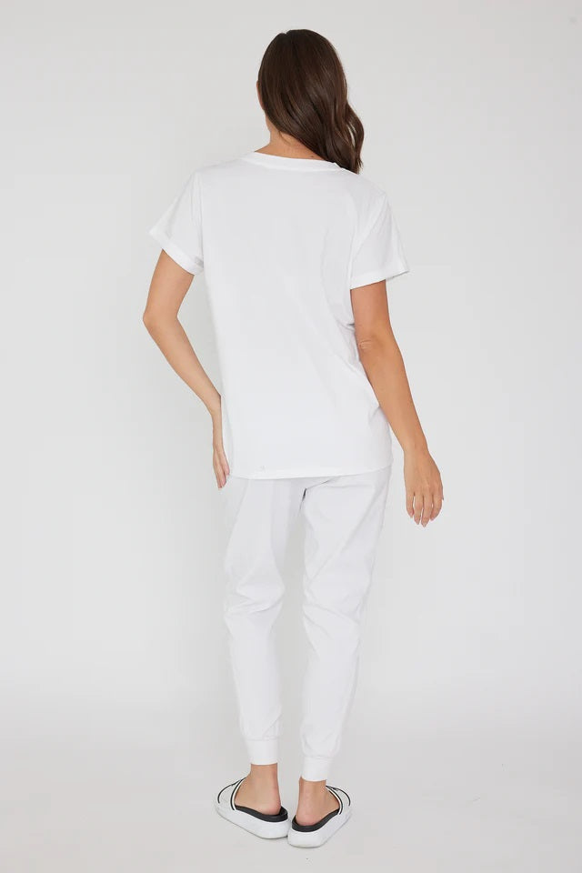 ALX V Neck T - White