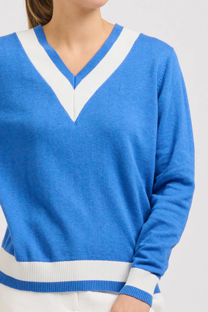 Berkshire Sweater - Cobalt/Club White