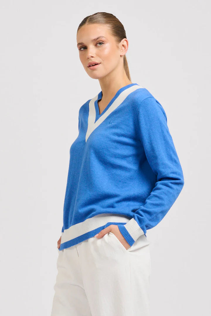 Berkshire Sweater - Cobalt/Club White