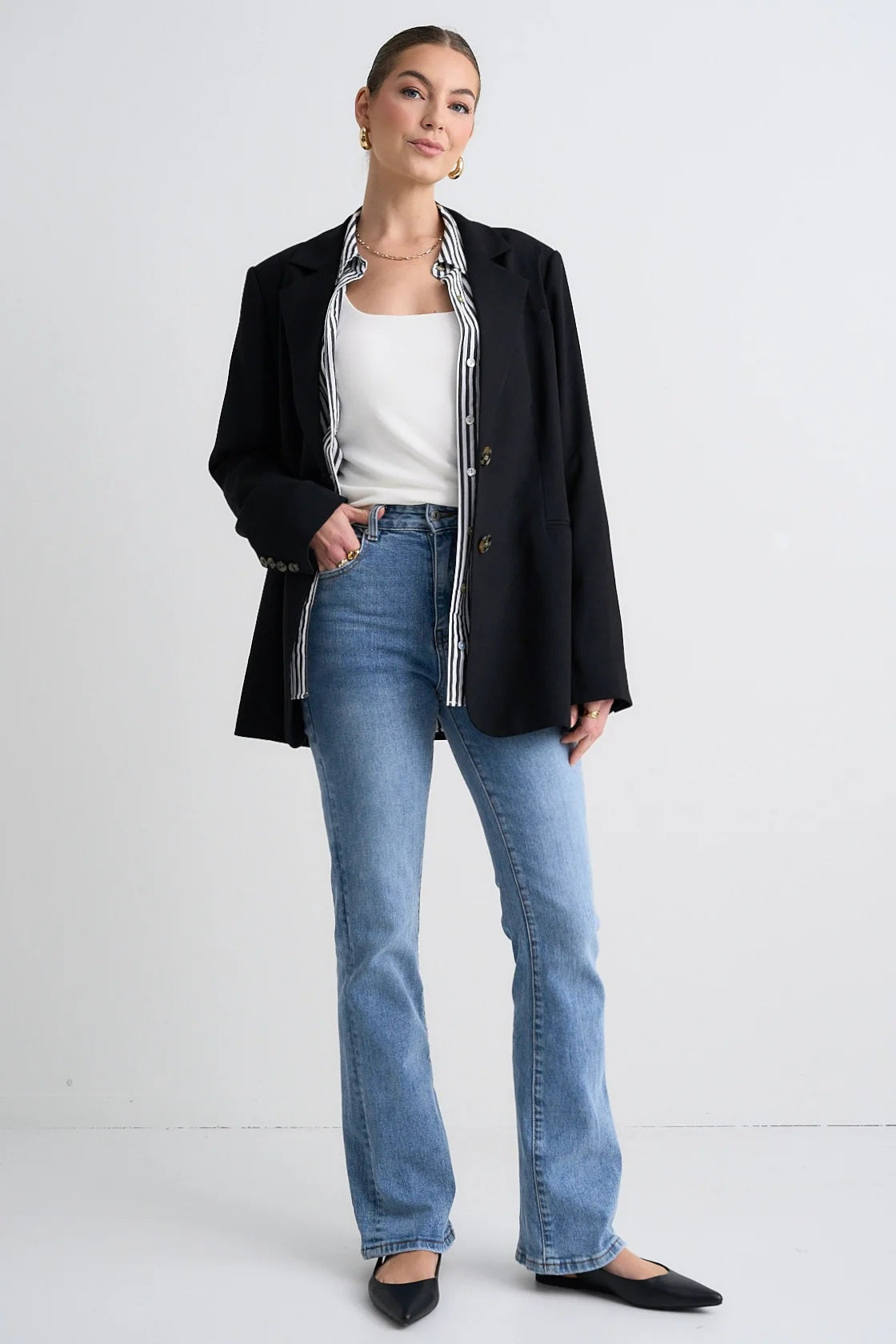 Bestie Crepe Relaxed Fit Blazer - Black