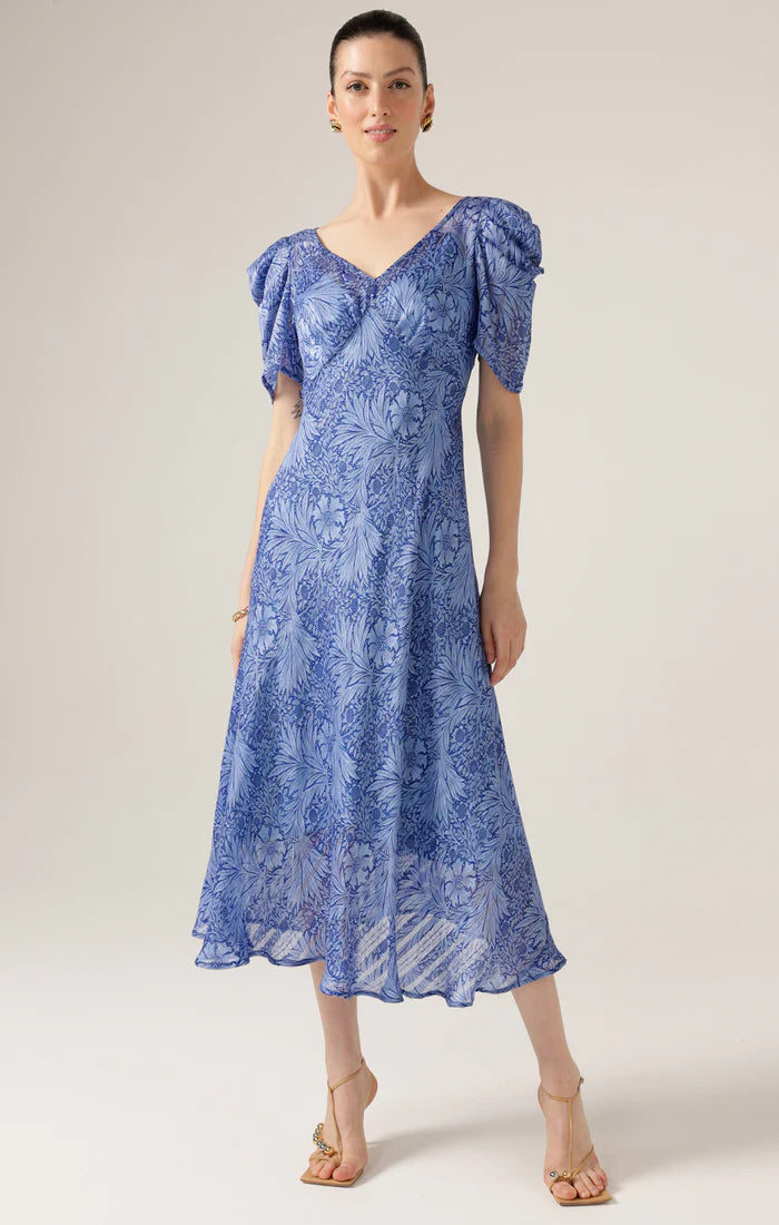 Blue Jay Midi Dress - Periwinkle Flower