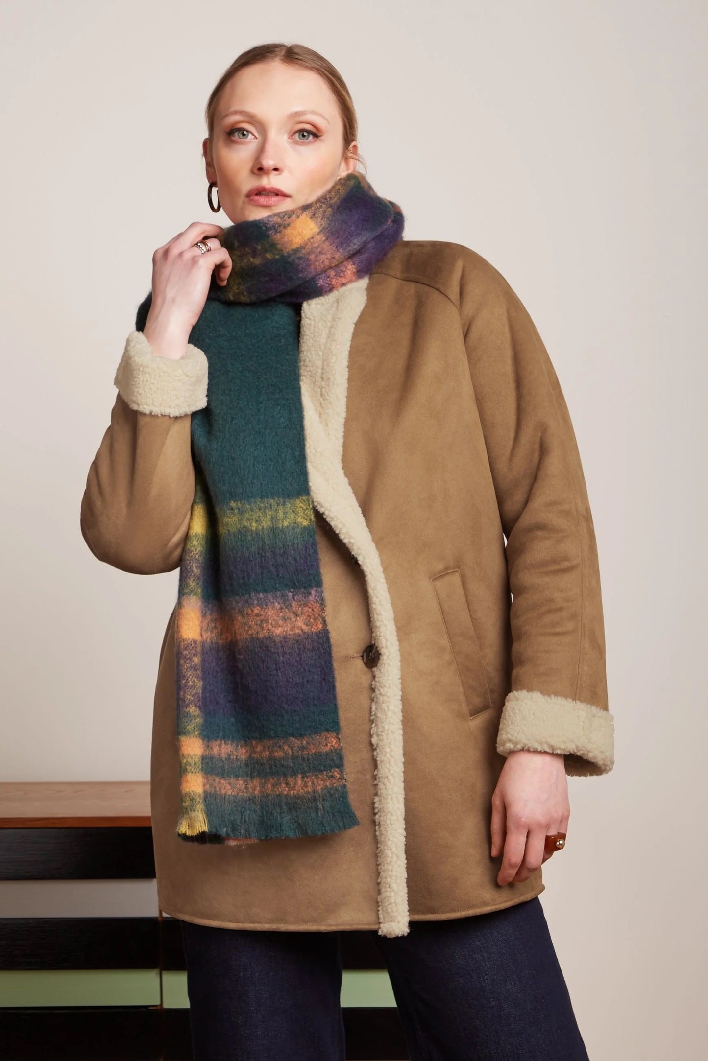 Check Scarf - Pine Green