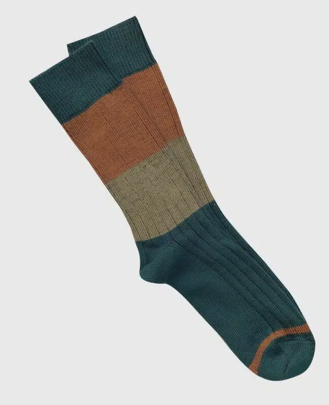 Chunky Rib Merino Socks - Green