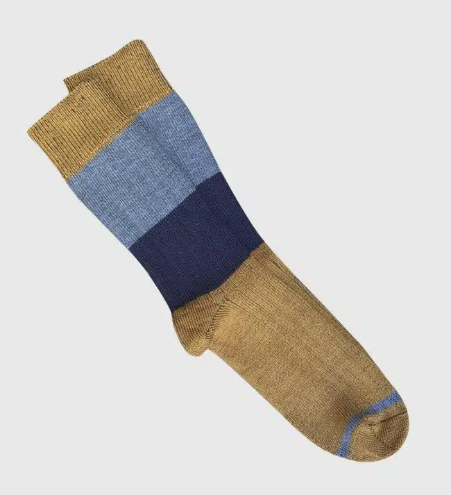 Chunky Rib Merino Socks - Mustard