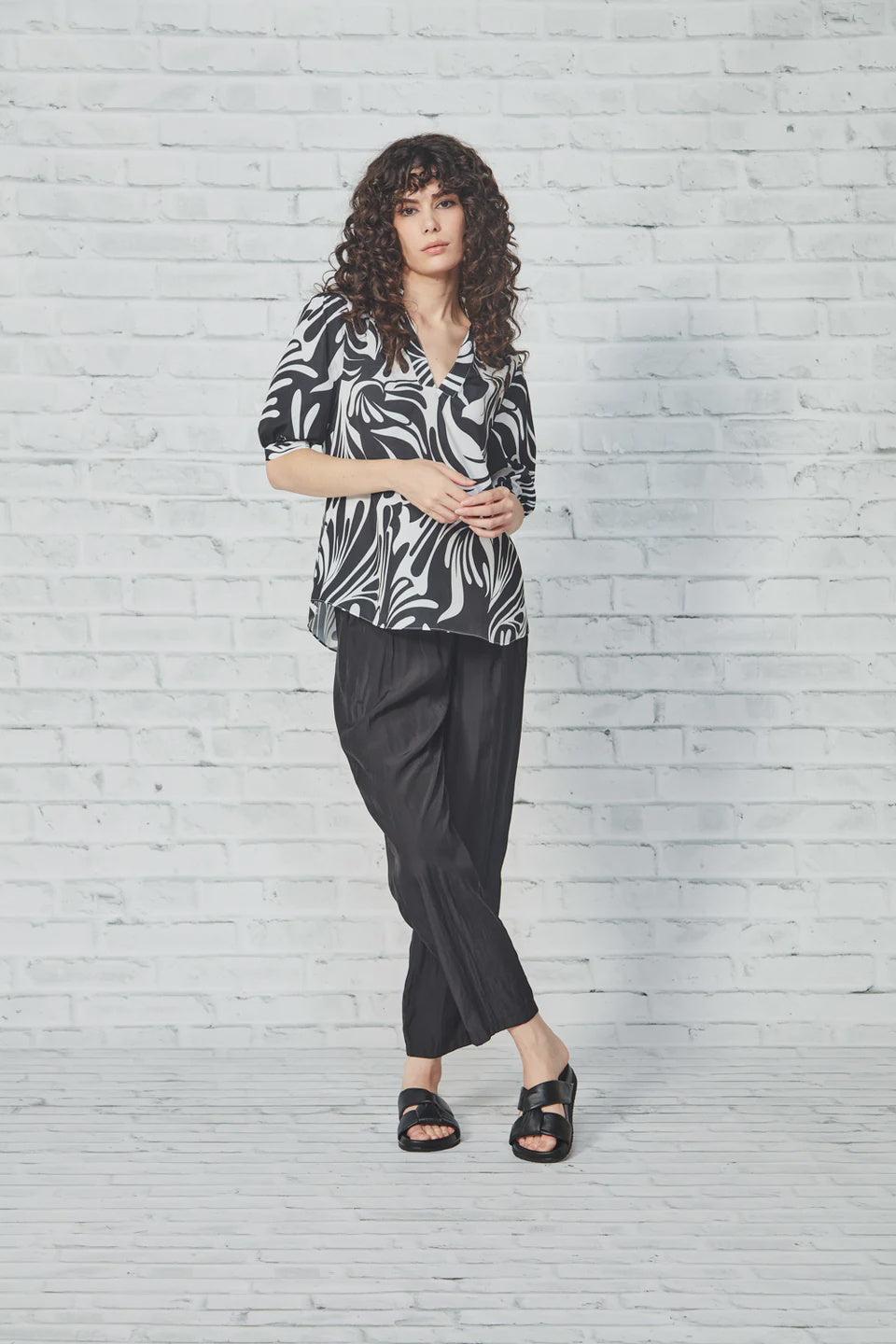Clara Top - Black Print