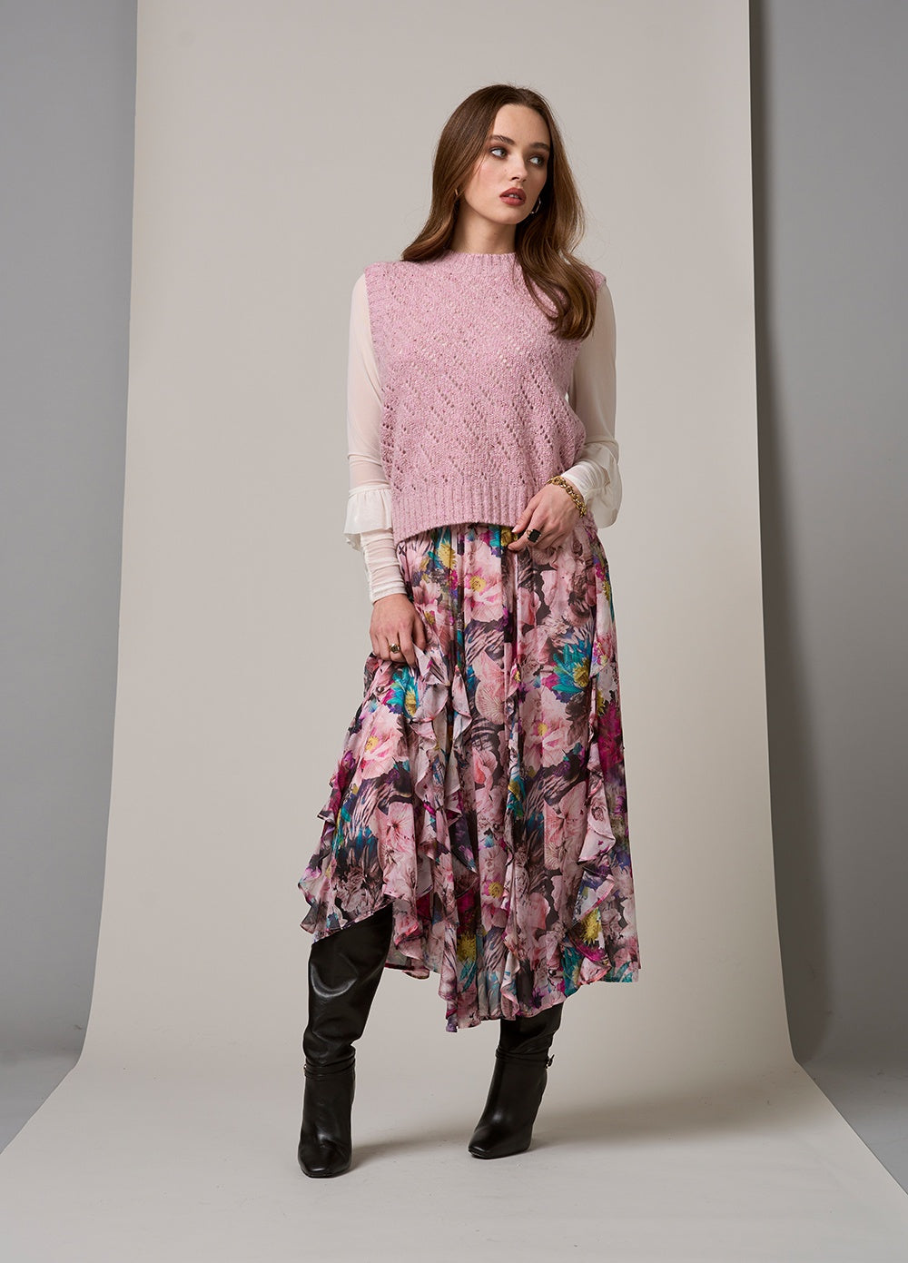Duchess Skirt - Blush Multi