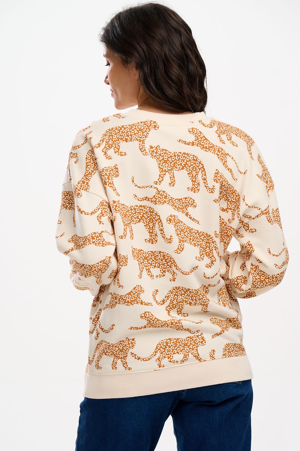 Eadie Relaxed Sweatshirt - Cream Leopard
