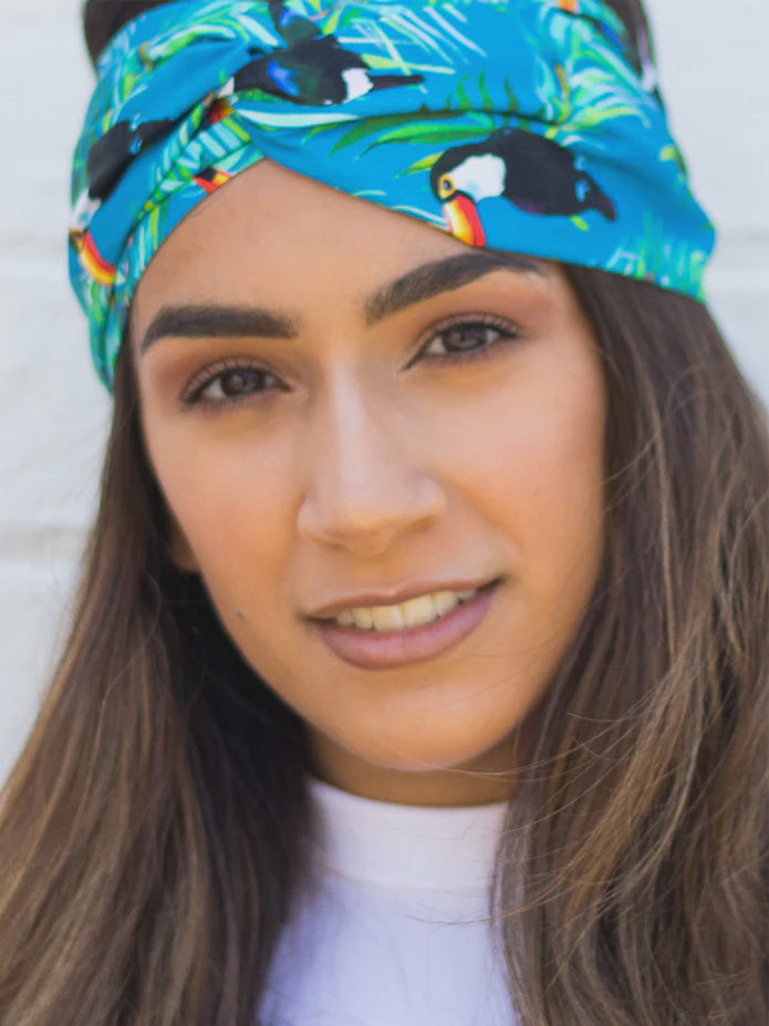 Elastic Headband - Tropical Blue