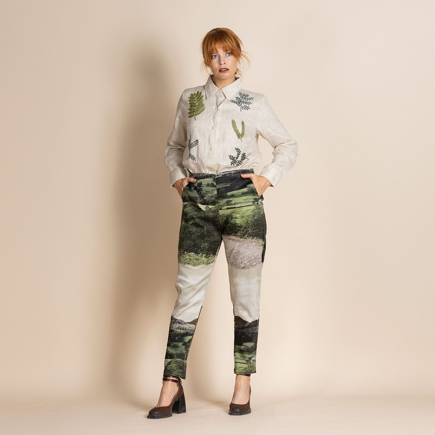 Embroidered Liberty Trapeze Shirt - Natural