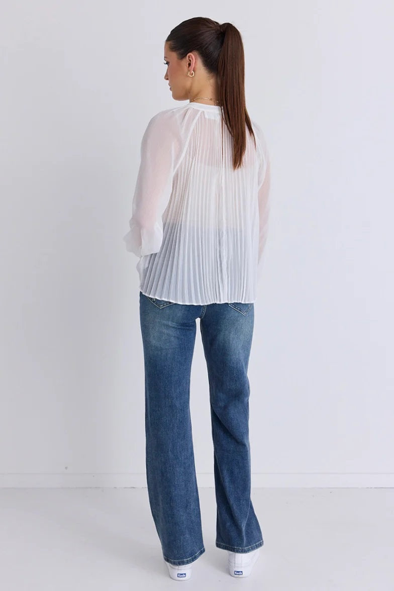 Farah High Rise Flare Jean - Mid Blue