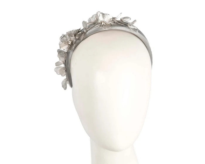 Floral Fascinator Headband - Silver