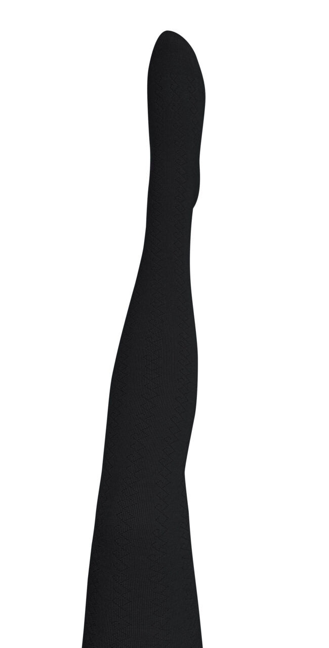 Geo Merino Wool Tights - Black
