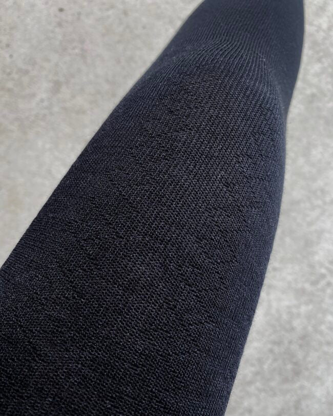 Geo Merino Wool Tights - Black