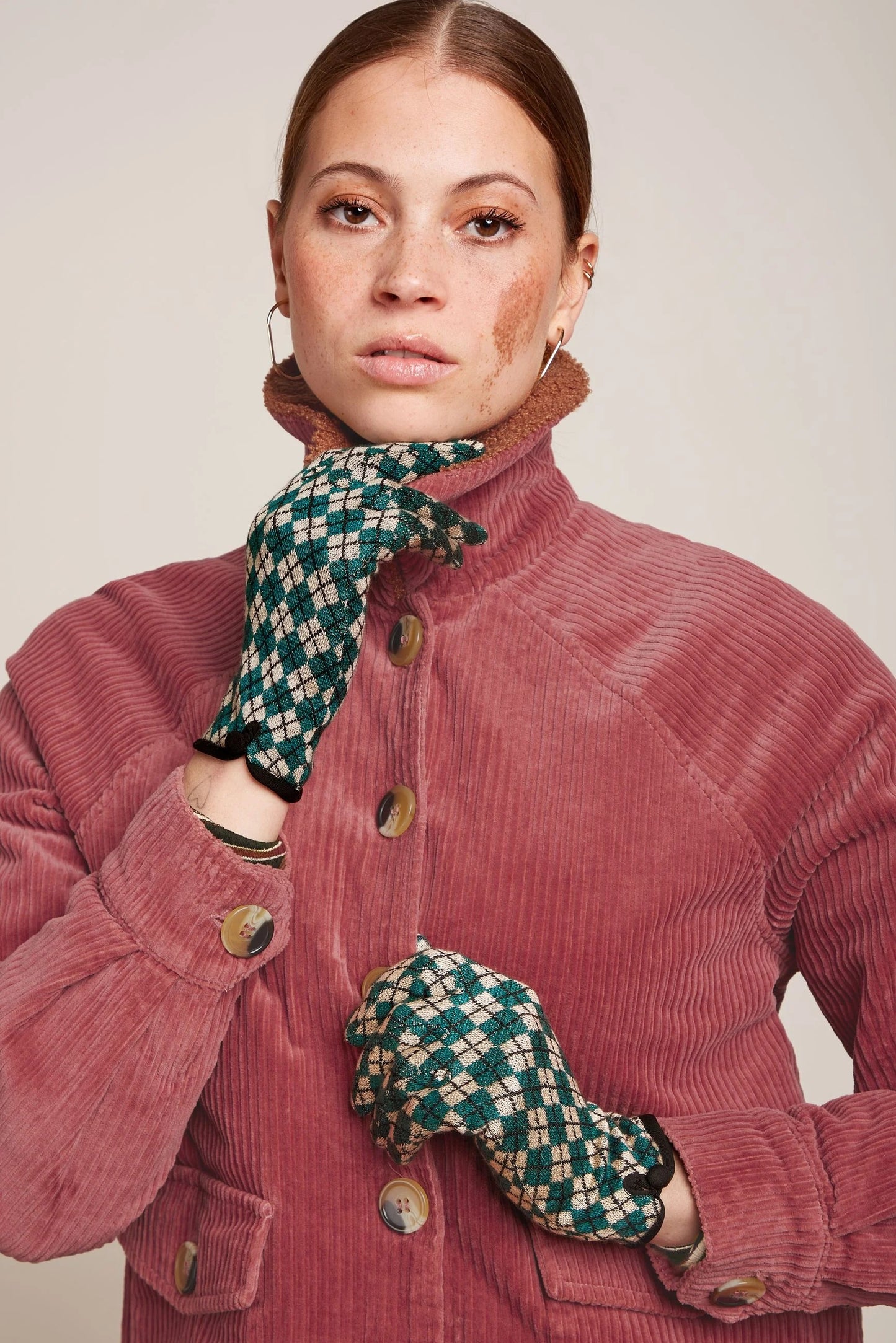 Gloves Argyle - Urban Green