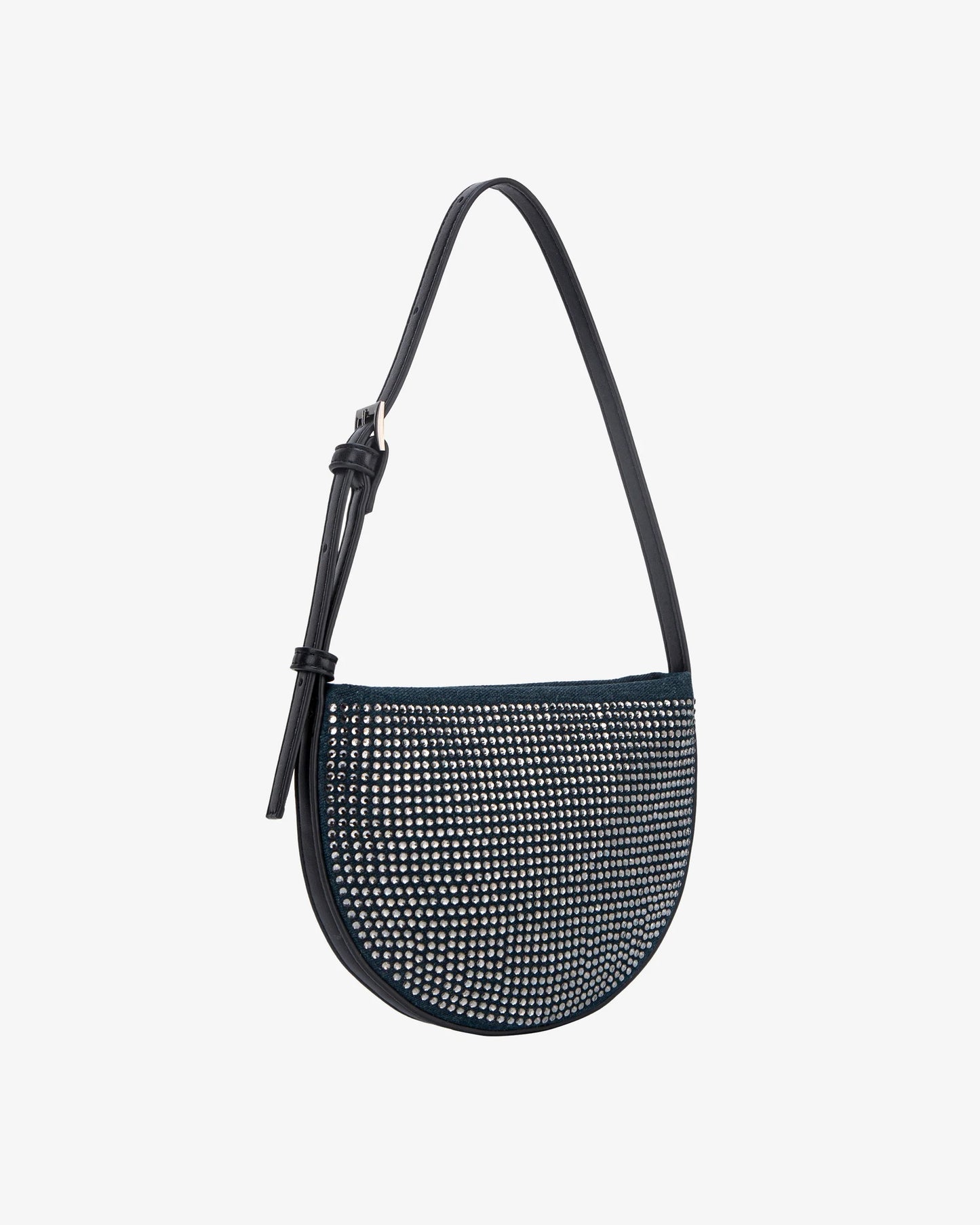 Halo Denim Embellished Bag - Blue Ink