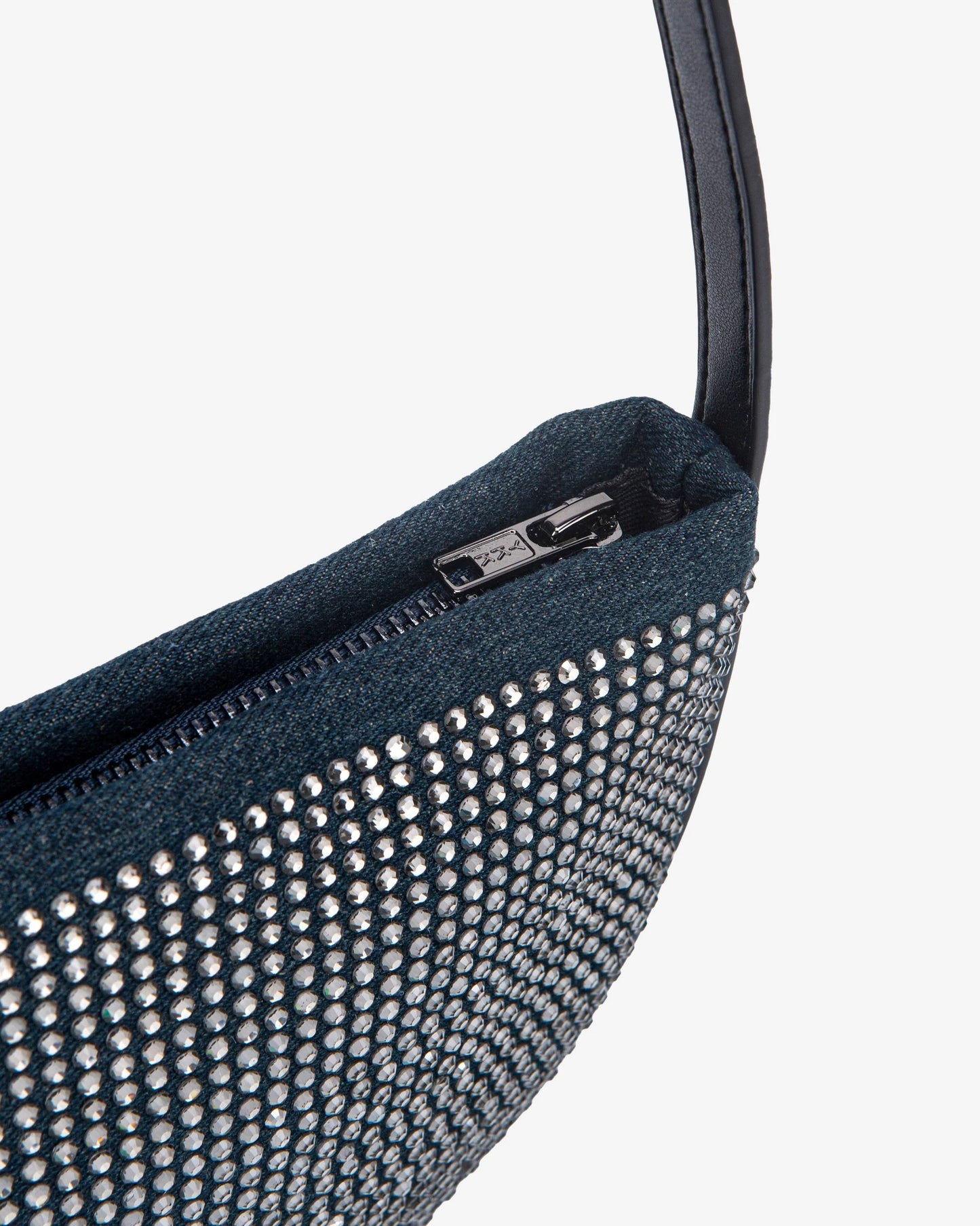 Halo Denim Embellished Bag - Blue Ink