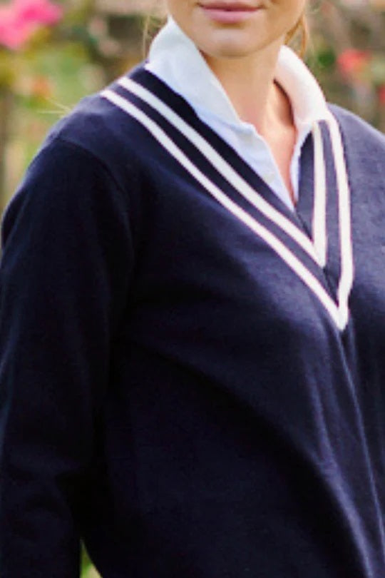 Kingston Sweater - French Navy w Club White