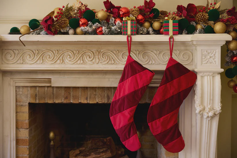 Luxe Velvet Stocking - Red