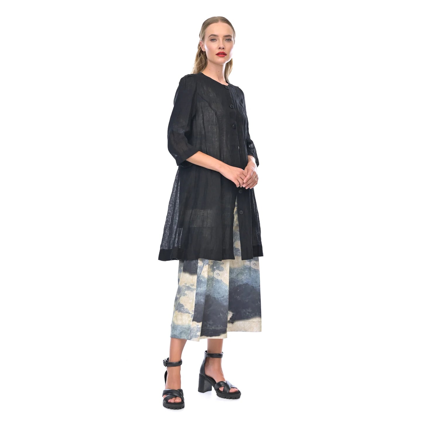 Muslin Dress Coat - Black