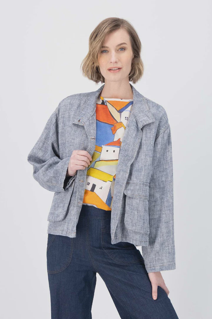 Billie Jacket Linen - Navy
