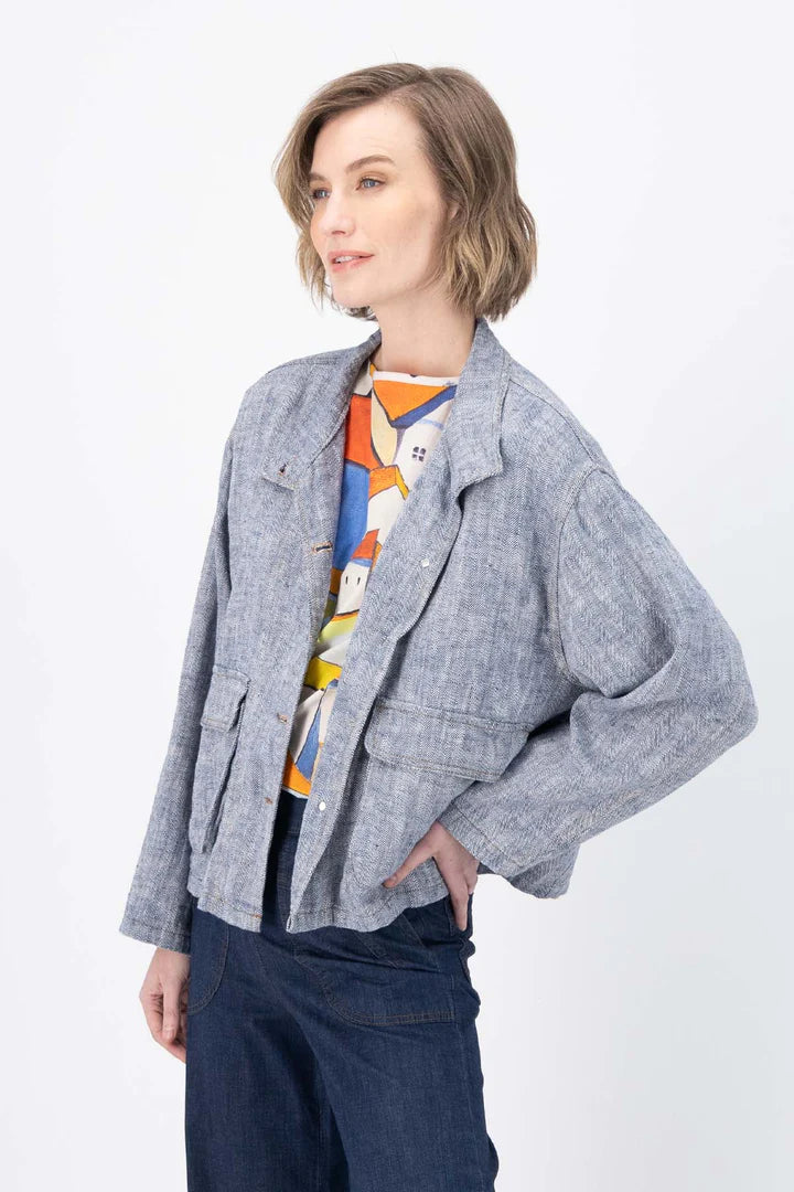 Billie Jacket Linen - Navy