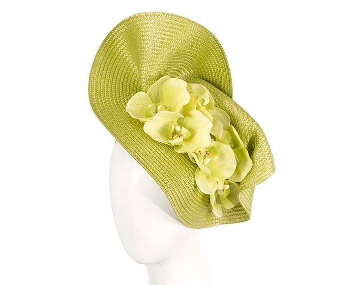 Orchids Fascinator - Lime