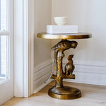 Parrot Side Table - Raw Antique Gold