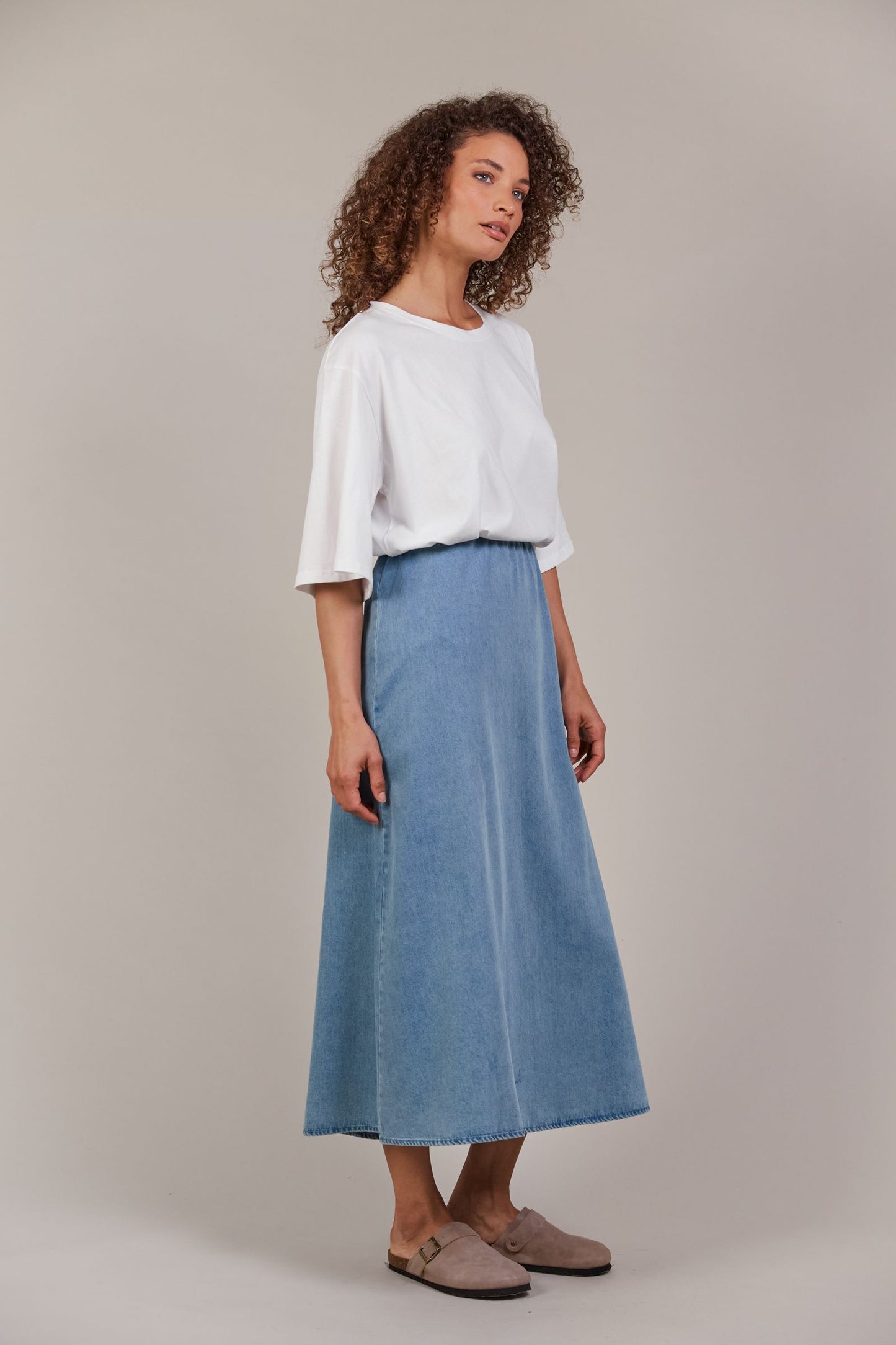 Pepi Denim Midi Skirt - Denim