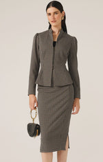 Star Check Jacket - Black Taupe