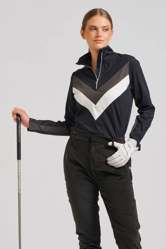 The Cathedral Half Zip Top - Navy Combo