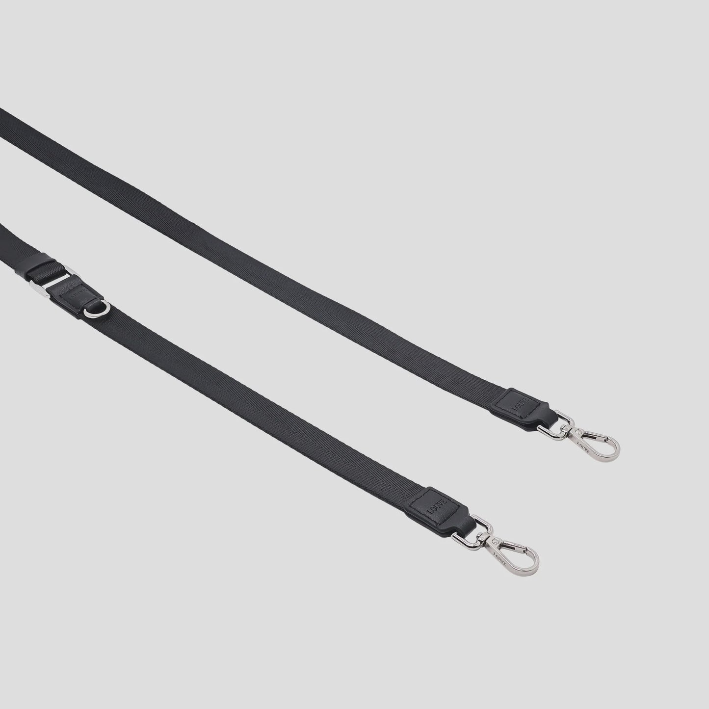 Vera Black Crossbody Phone Lanyard - Silver Hardware