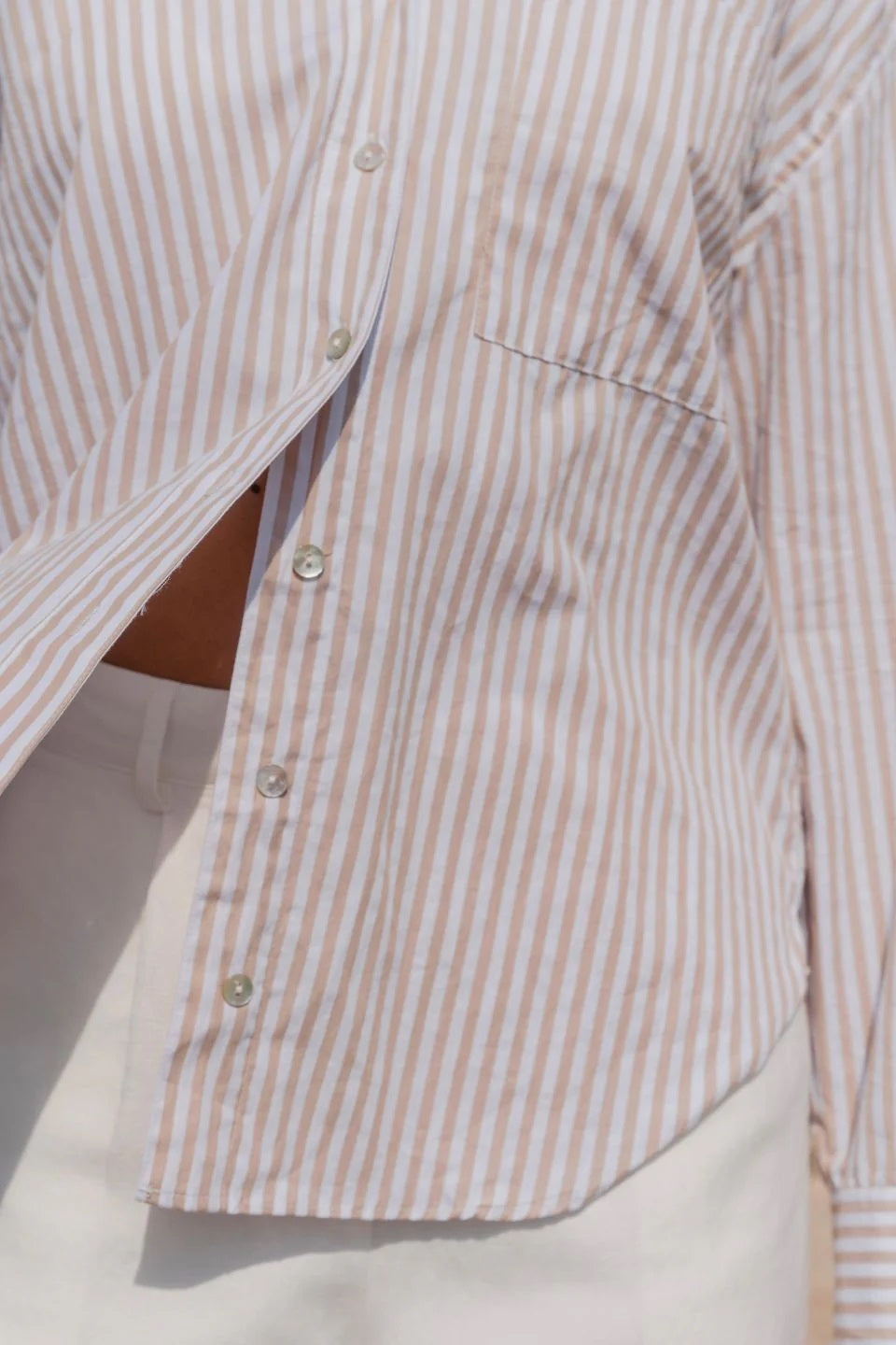 You got this Striped Poplin Oversized Shirt - Ecru