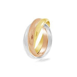 925 SS Gold Plated and Rose Gold 3 Banded Ring - Sz 10