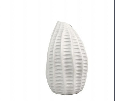 Medium Pod Vase - White Etched