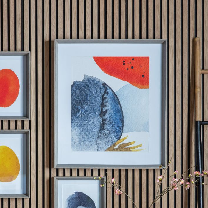 Overlapping Ink Abstract Framed Art