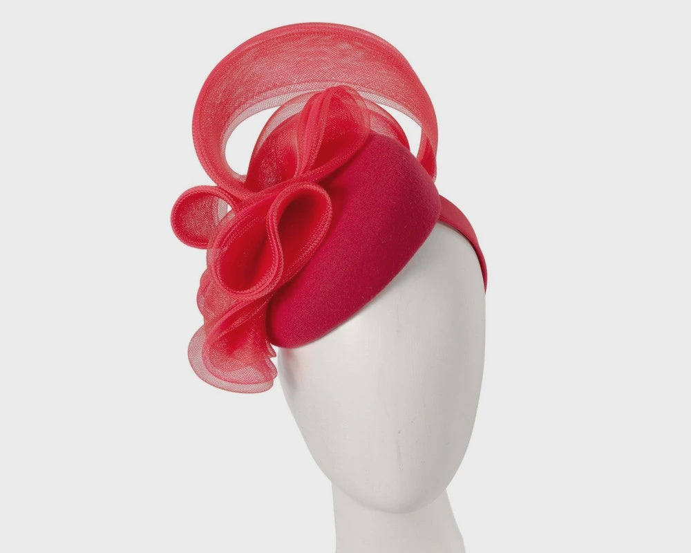 Winter Pillbox w Crinoline Waves - Red
