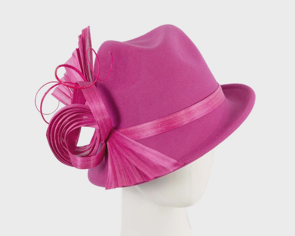 Felt Fedora Hat - Fuchsia