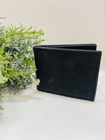 Small Leather Wallet - Jersey / Black